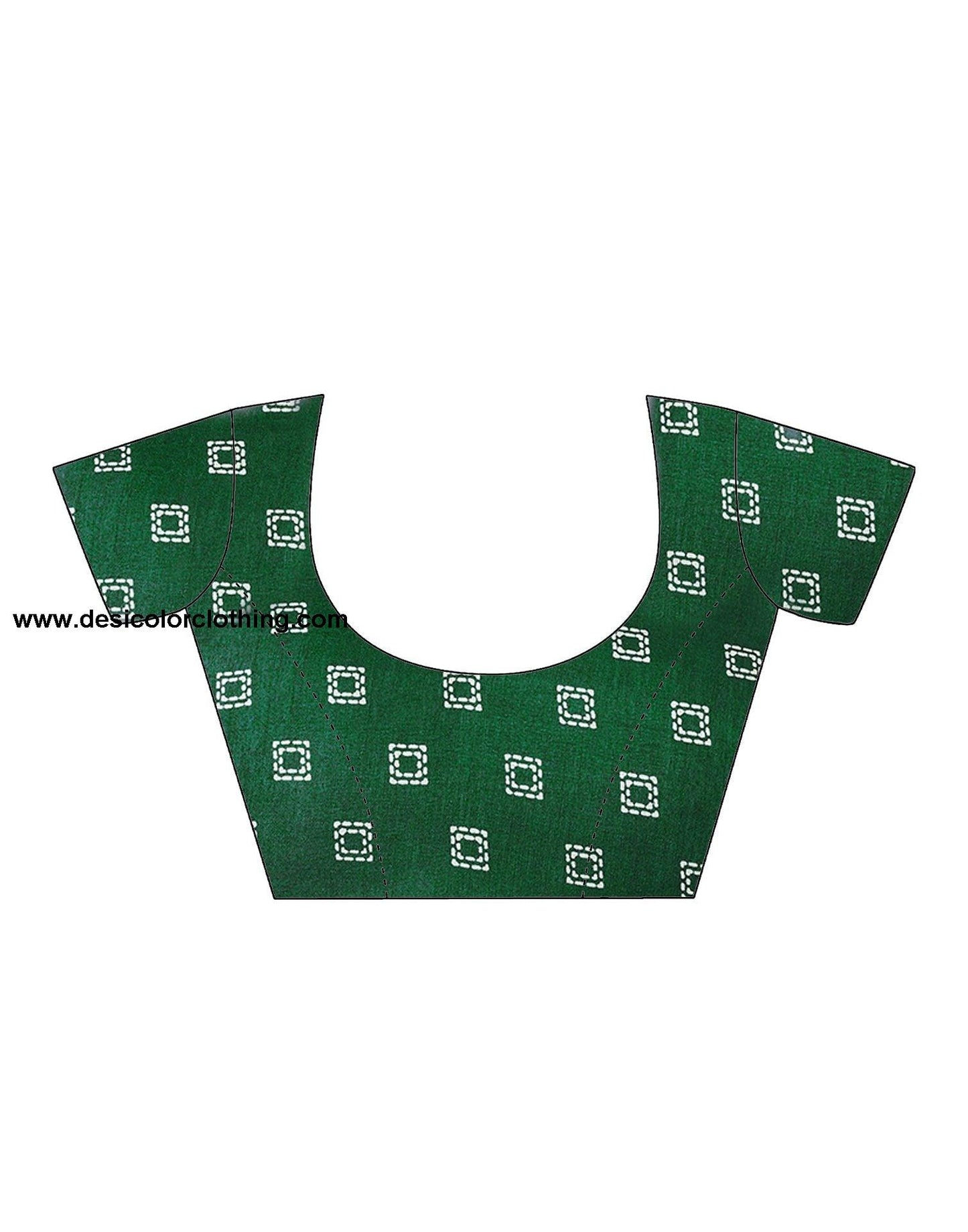 Dark Green Printed Cotton Saree