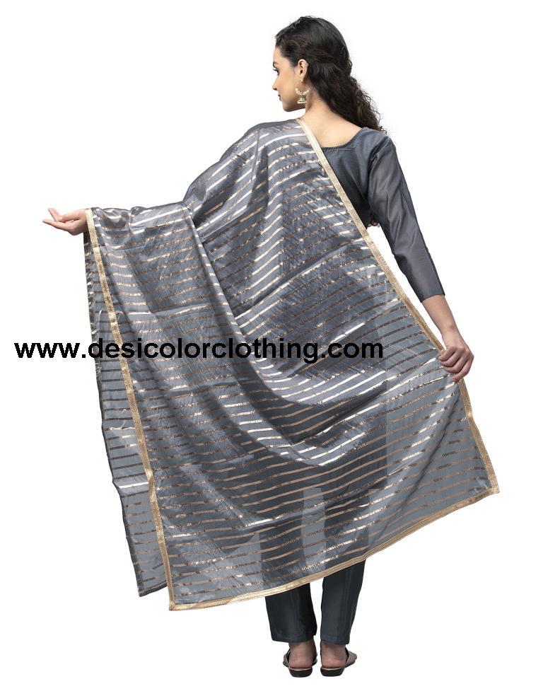 Ravishing Grey Cotton Thread Work Unstitched Salwar Suit