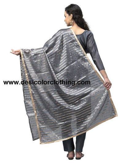 Ravishing Grey Cotton Thread Work Unstitched Salwar Suit