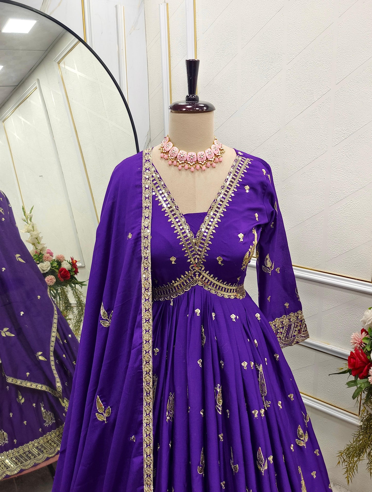 Product Image - New Aliya-Cut Gown-Pent Dupatta Set - Ready to Wear
