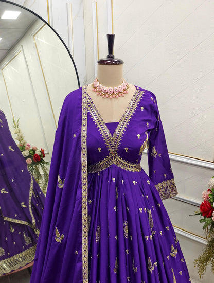 Product Image - New Aliya-Cut Gown-Pent Dupatta Set - Ready to Wear