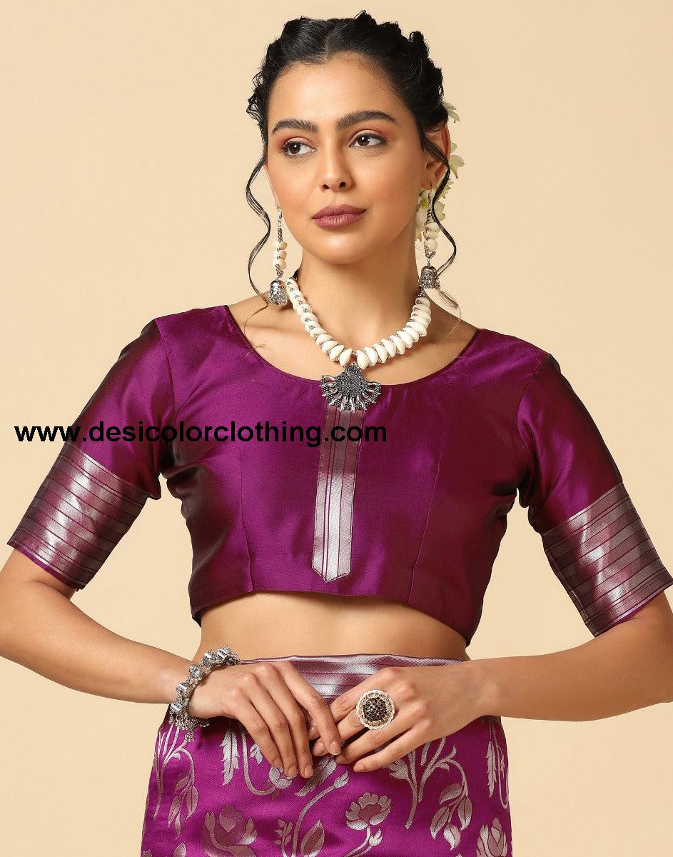 Wine Silk Saree