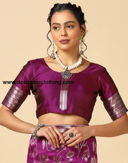Wine Silk Saree