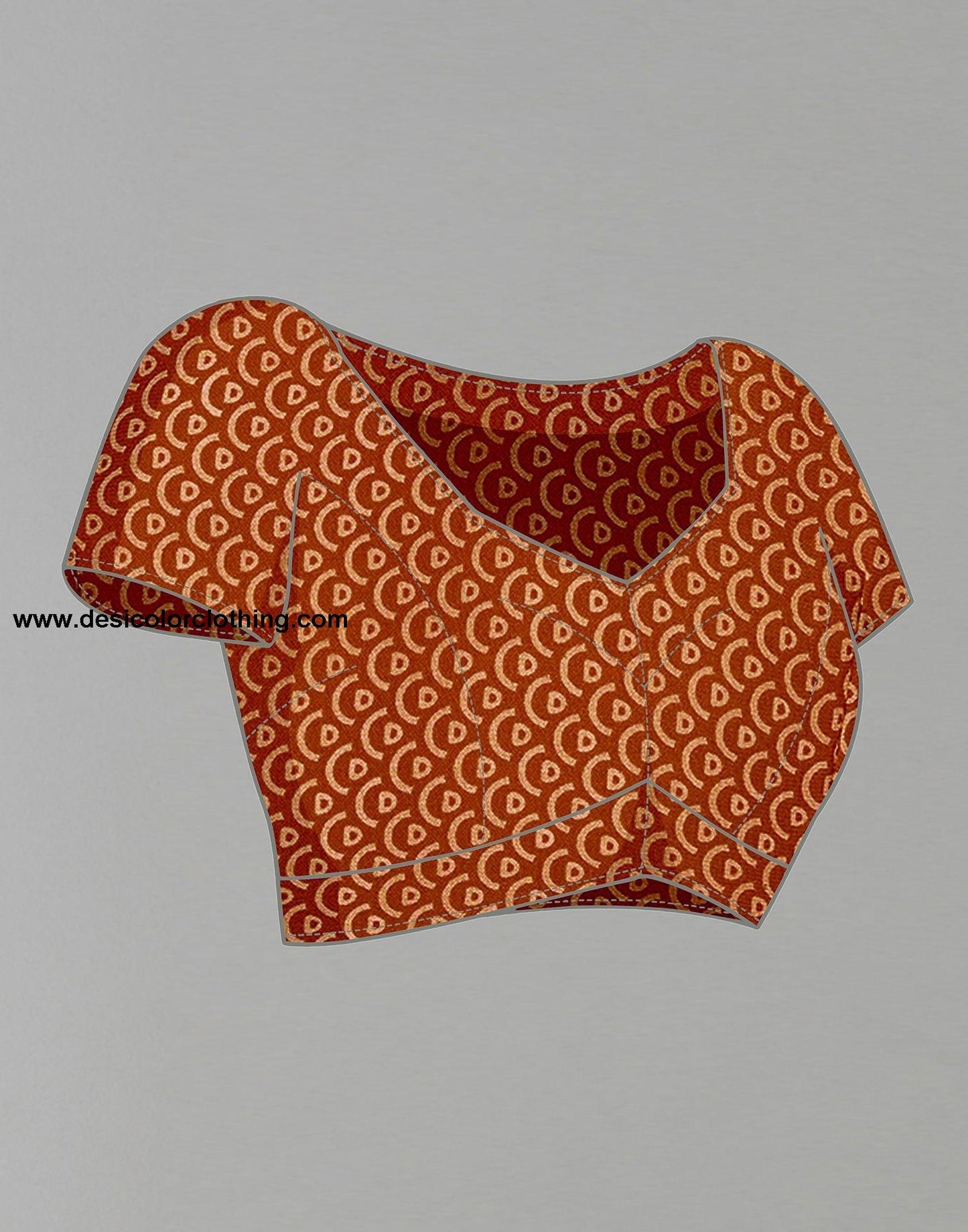Rust Printed Saree