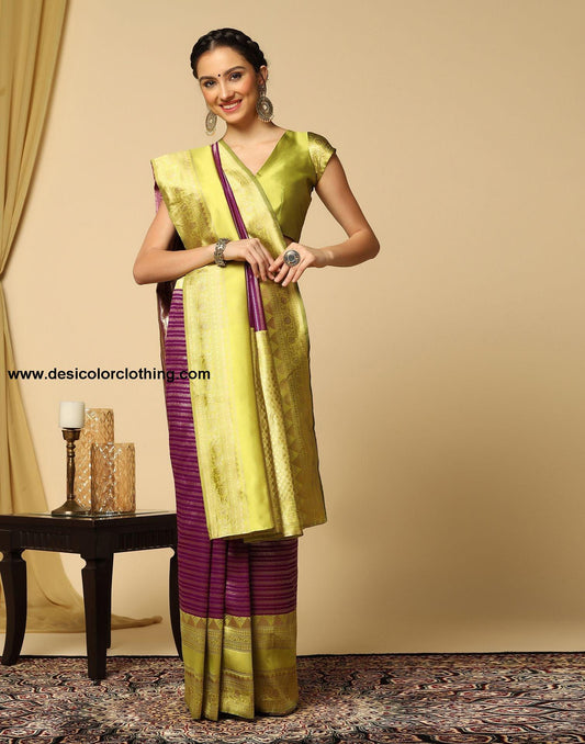 Wine Silk Saree
