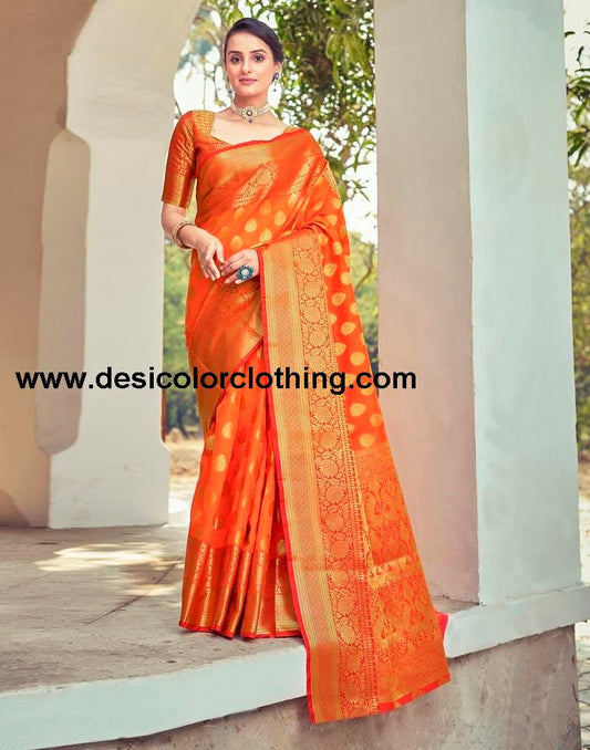 Red Silk Woven Saree