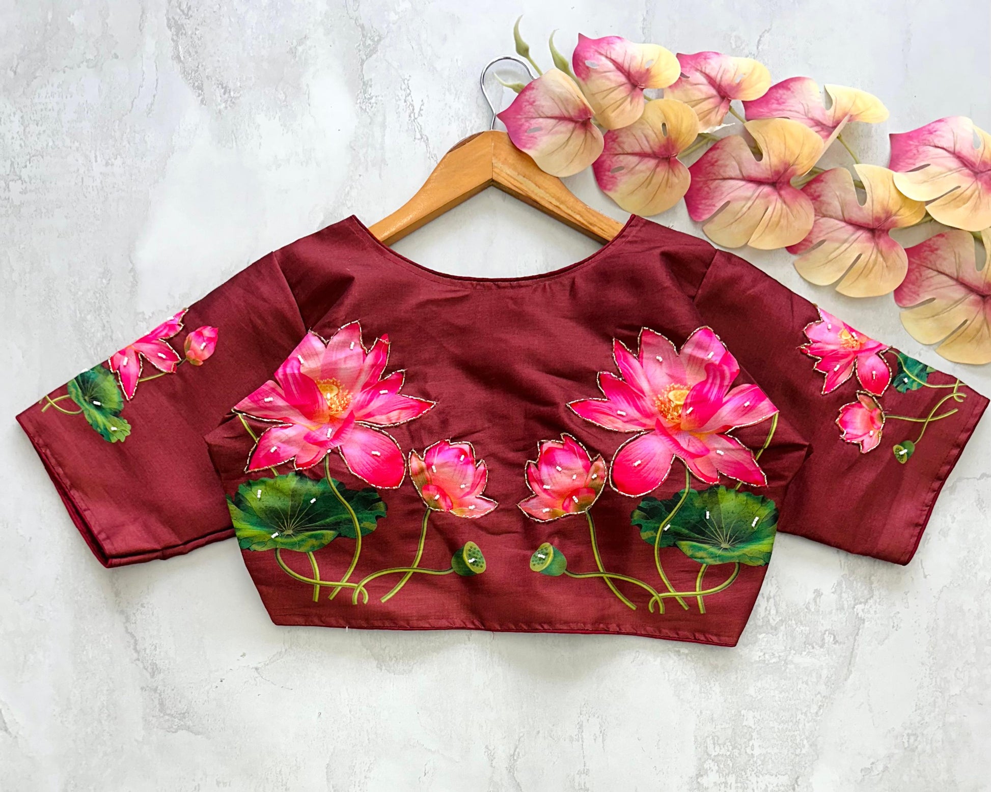 Product Image - Designer Saree with Handcrafted Detail in Premium Pure Silk