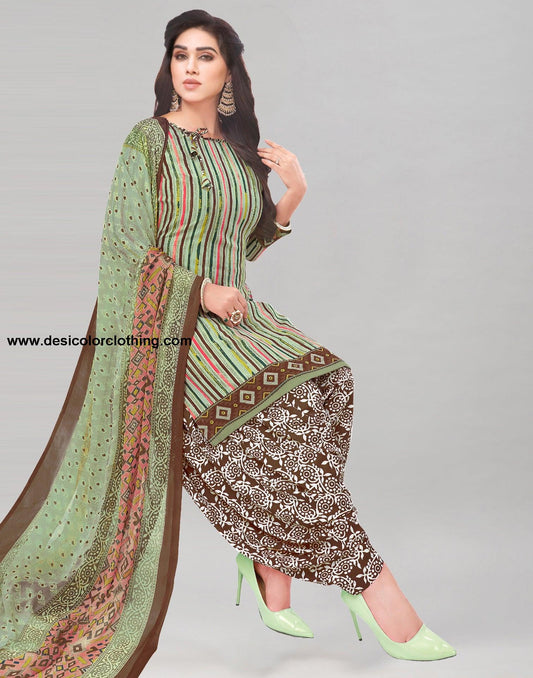 Printed Polyester Unstitched Salwar Suit Material