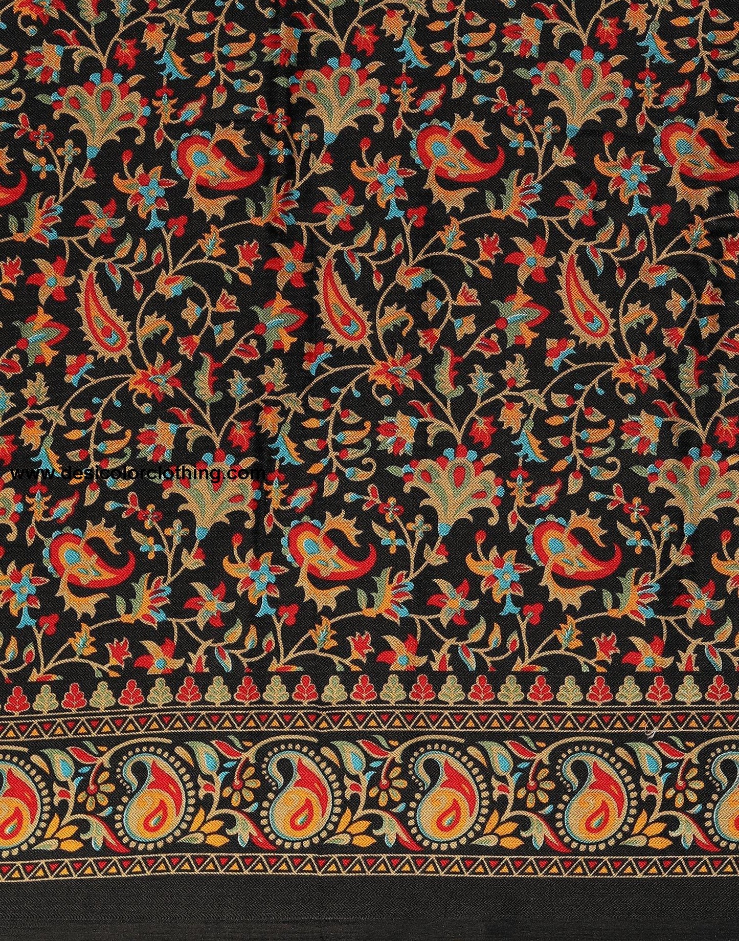 Black Printed Silk Saree