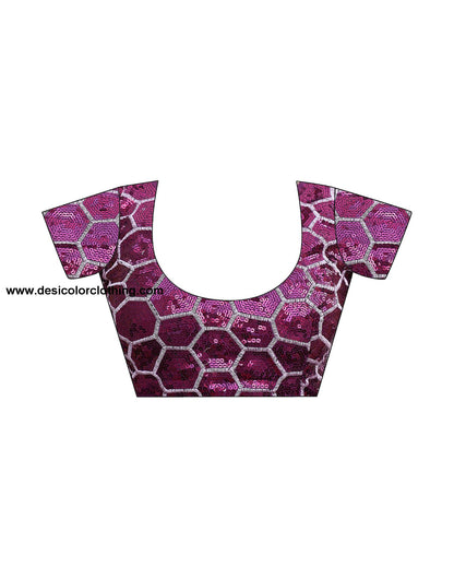 Dark Purple Georgette Sequence Saree