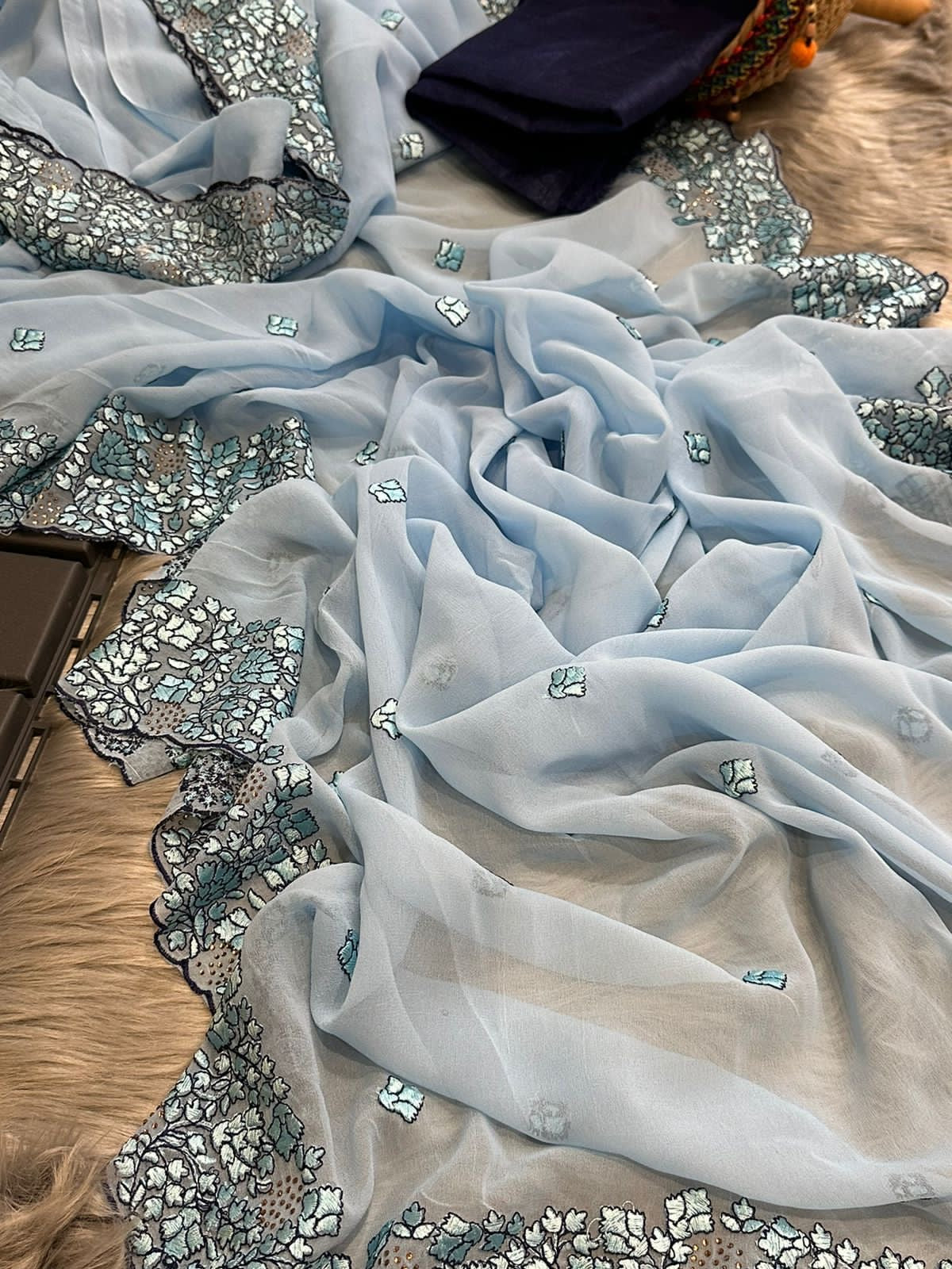 Pure Georgett silk saree