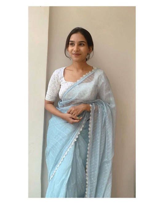 Kandi linen saree