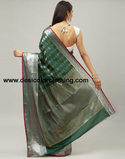 Sacramento Green Coloured Poly Silk Jacquard Saree | SLV1828S138