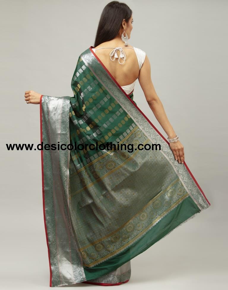 Sacramento Green Coloured Poly Silk Jacquard Saree | SLV1828S138