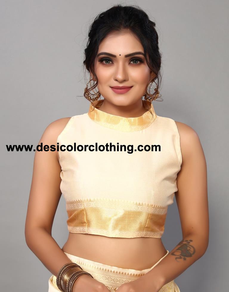 White Weaving Silk Saree