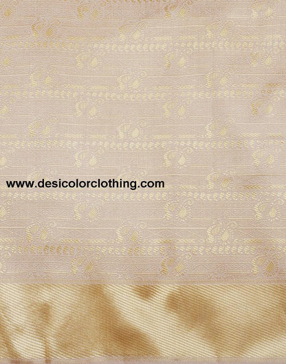 Cream Kanjivaram Silk Saree