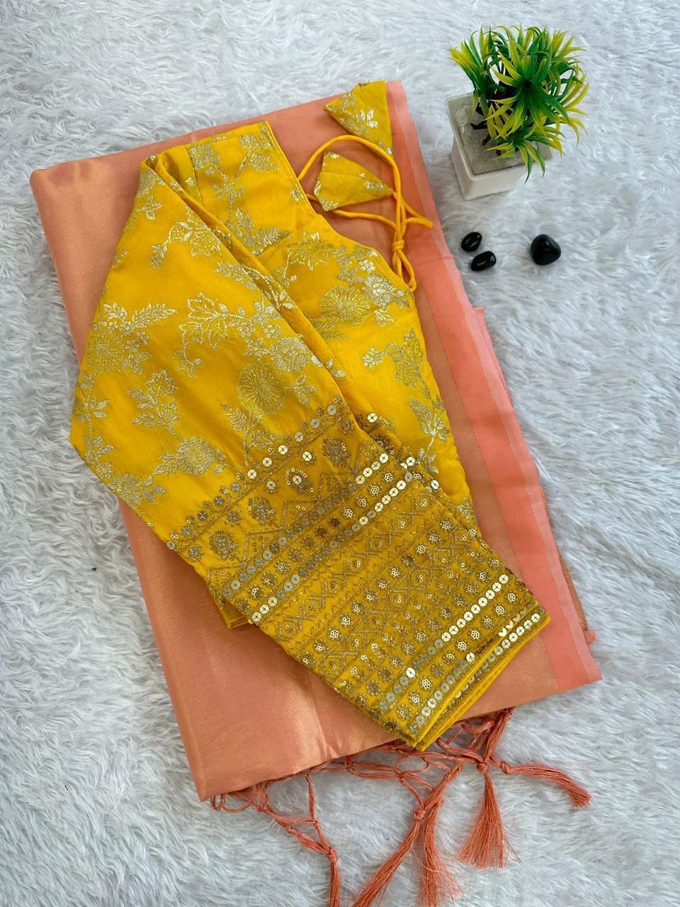 Product Image - Elegant Tissue Silk Saree with Ready-Made Blouse - 2