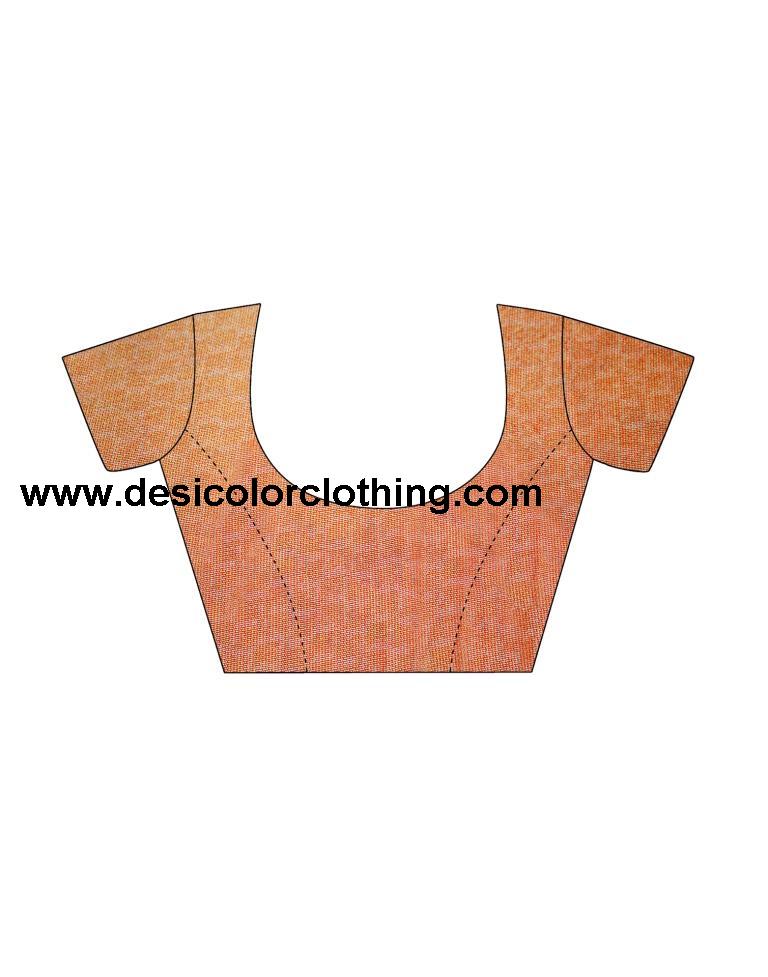 Royal Orange Printed Jute Saree