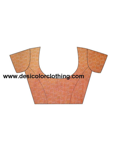 Royal Orange Printed Jute Saree
