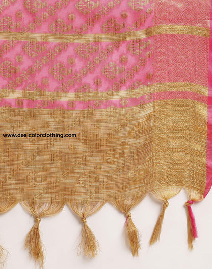 Rose Pink Silk Saree