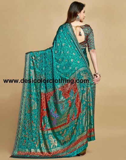 Rama Green Silk Saree
