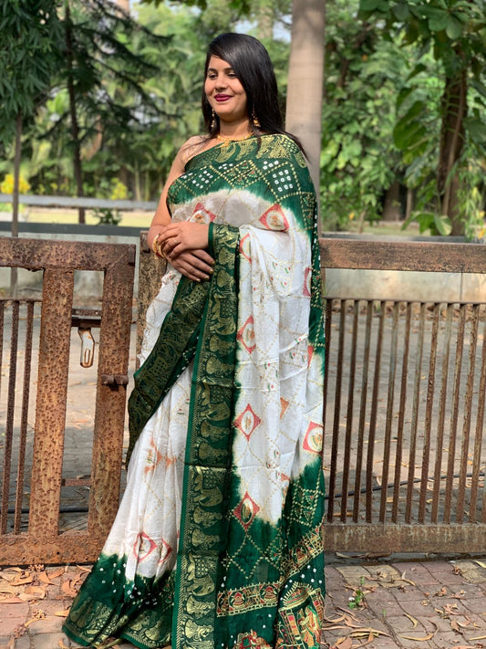 Product Image - Exquisite Pavitra BANDHEJ Pure ATS Silk Bandhej Saree | Festive Wear