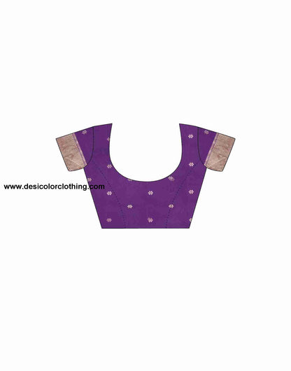 Purple Silk Plain Saree