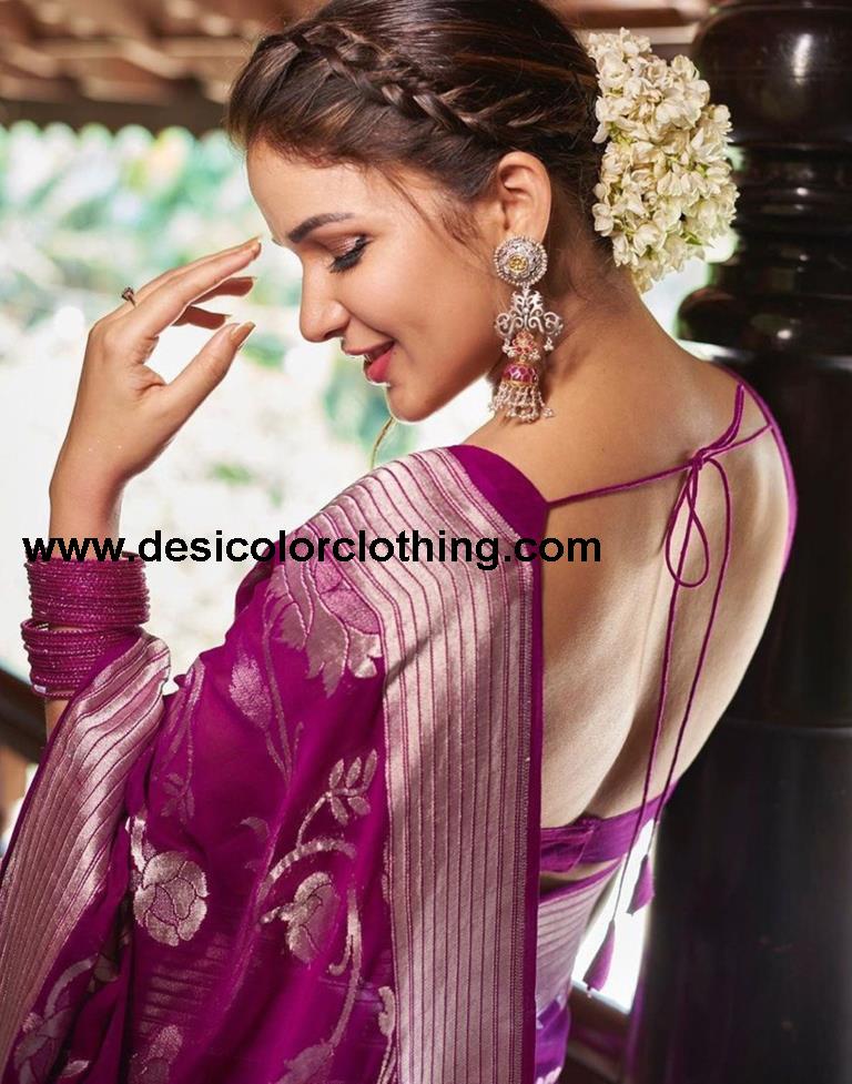 Wine Silk Saree