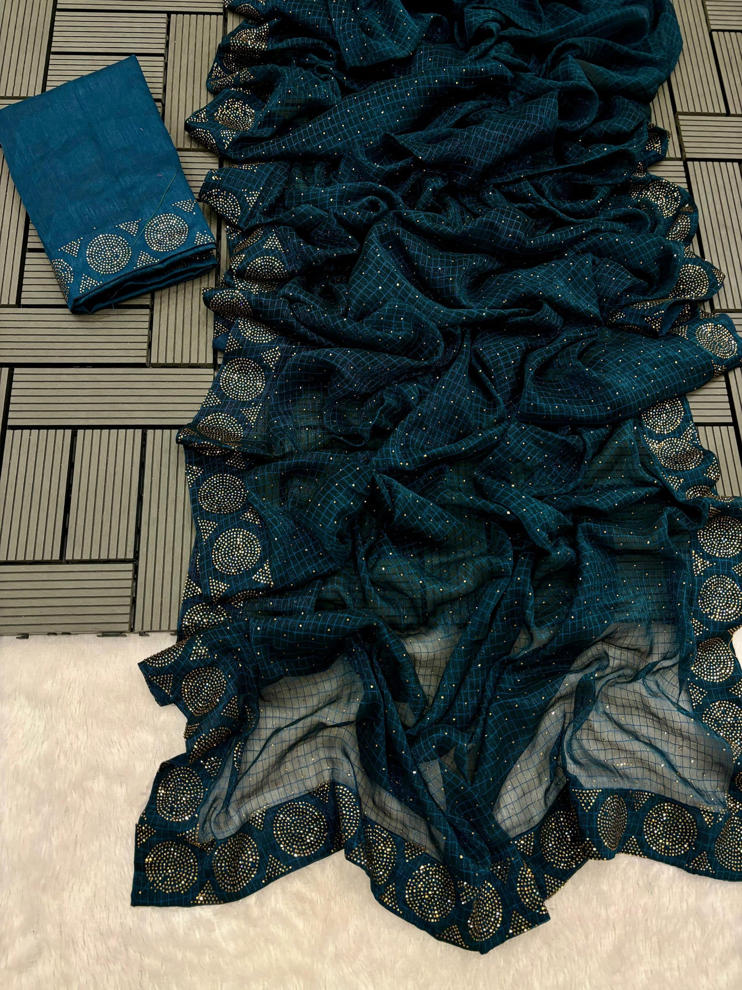 CHIFFON CHEX DESGINER SAREES
