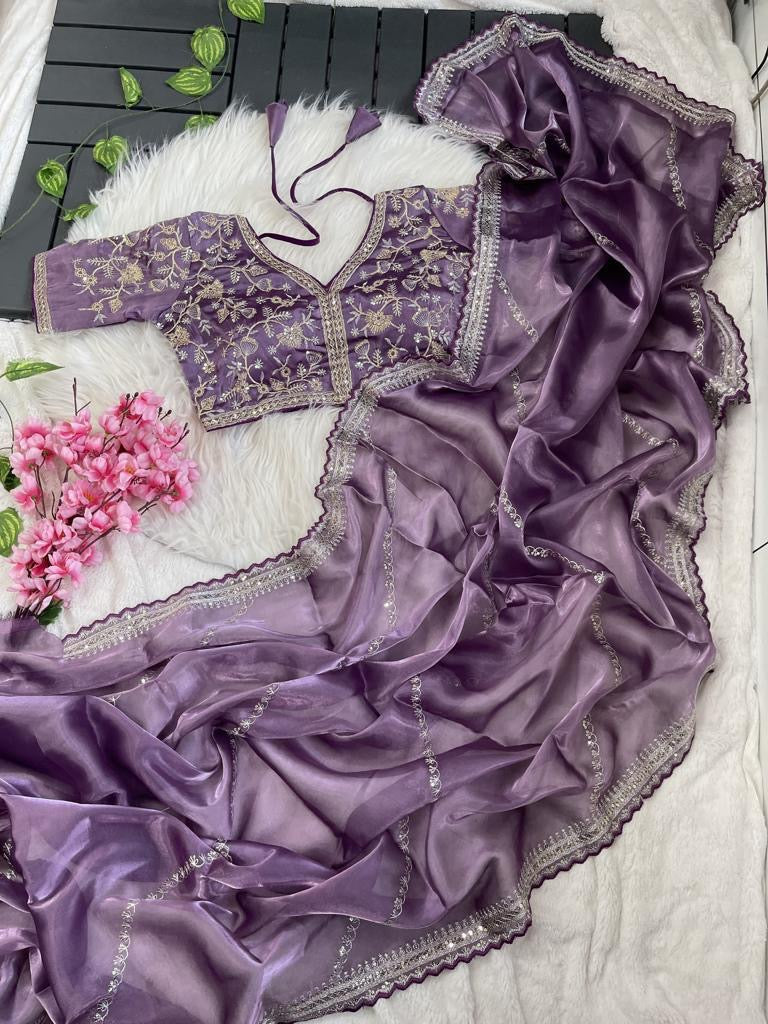Jimmy Choo Designer Sarees with Stitched Blouse – Luxury Look