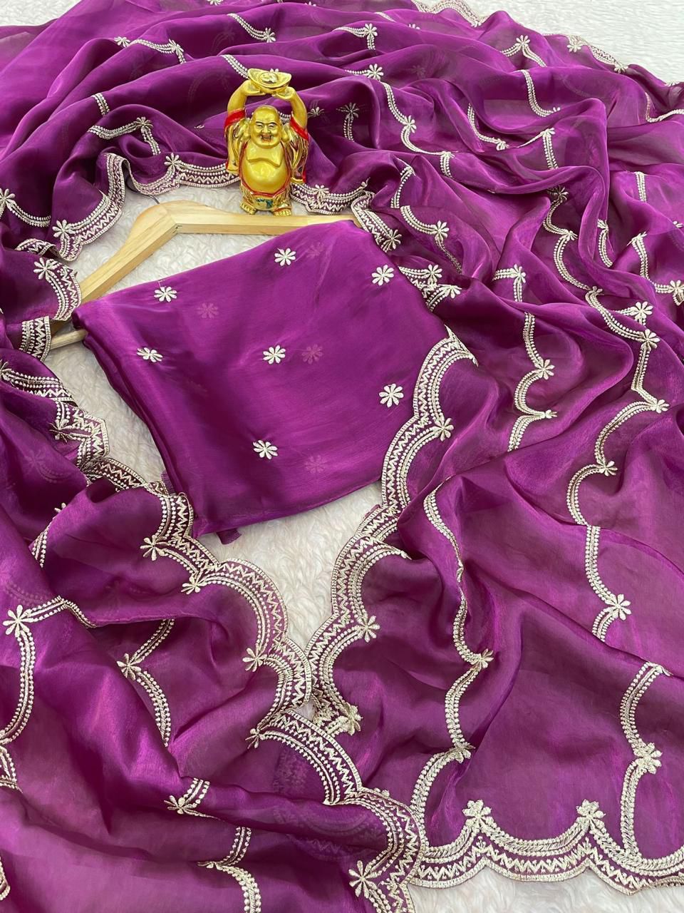 Product Image - KK Creation Designer Party Wear Saree | Georgette Fabric, Embroidery Work