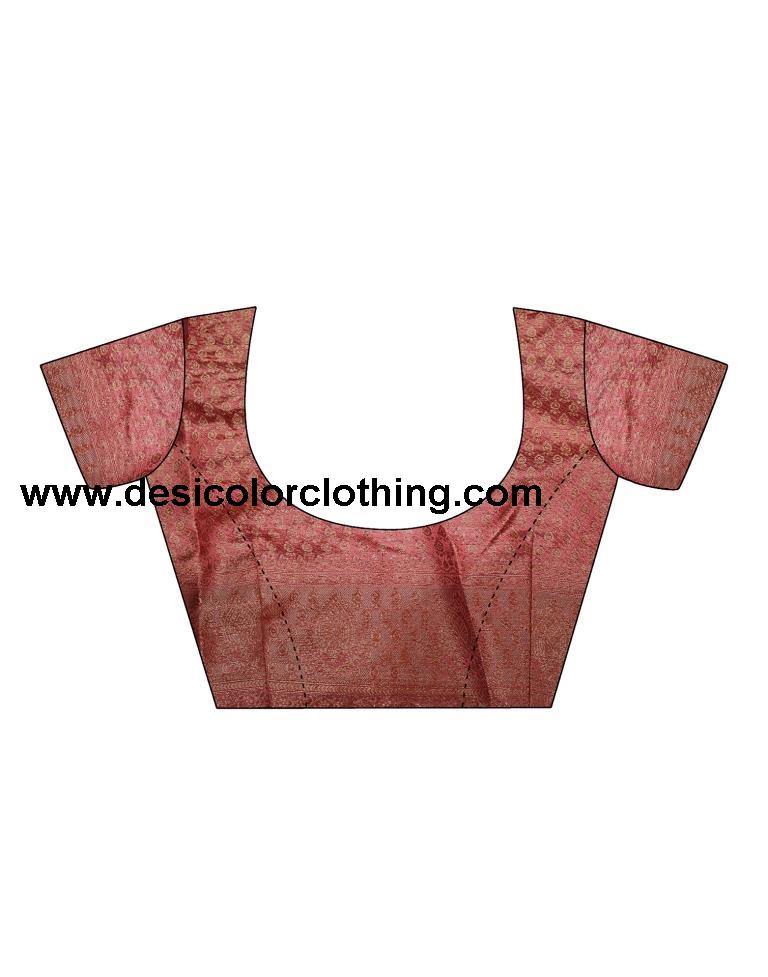 Pink Organza Plain Saree