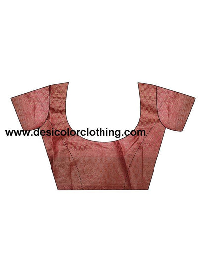 Pink Organza Plain Saree