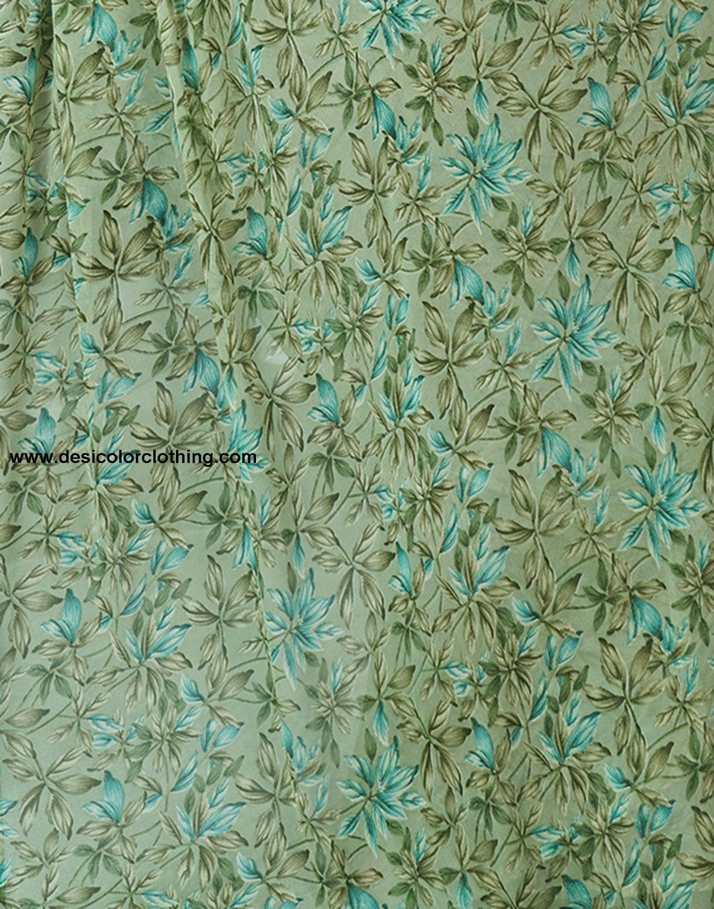 Dusty Green Georgette Printed Saree