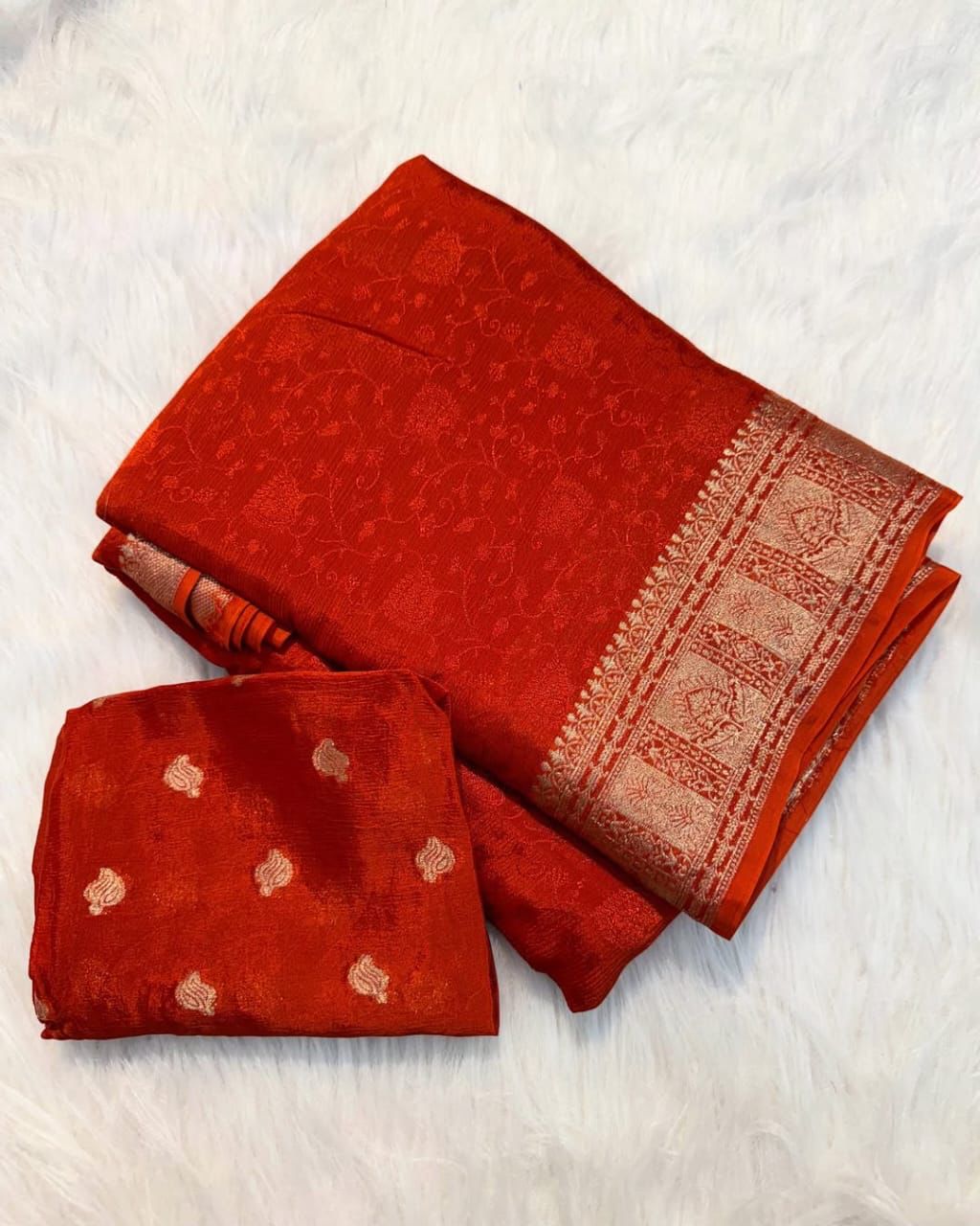 Product Image - Elegant Georgette Saree | Designer Ethnic Wear