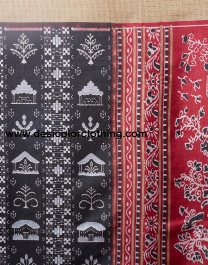 Black Silk Printed  Saree