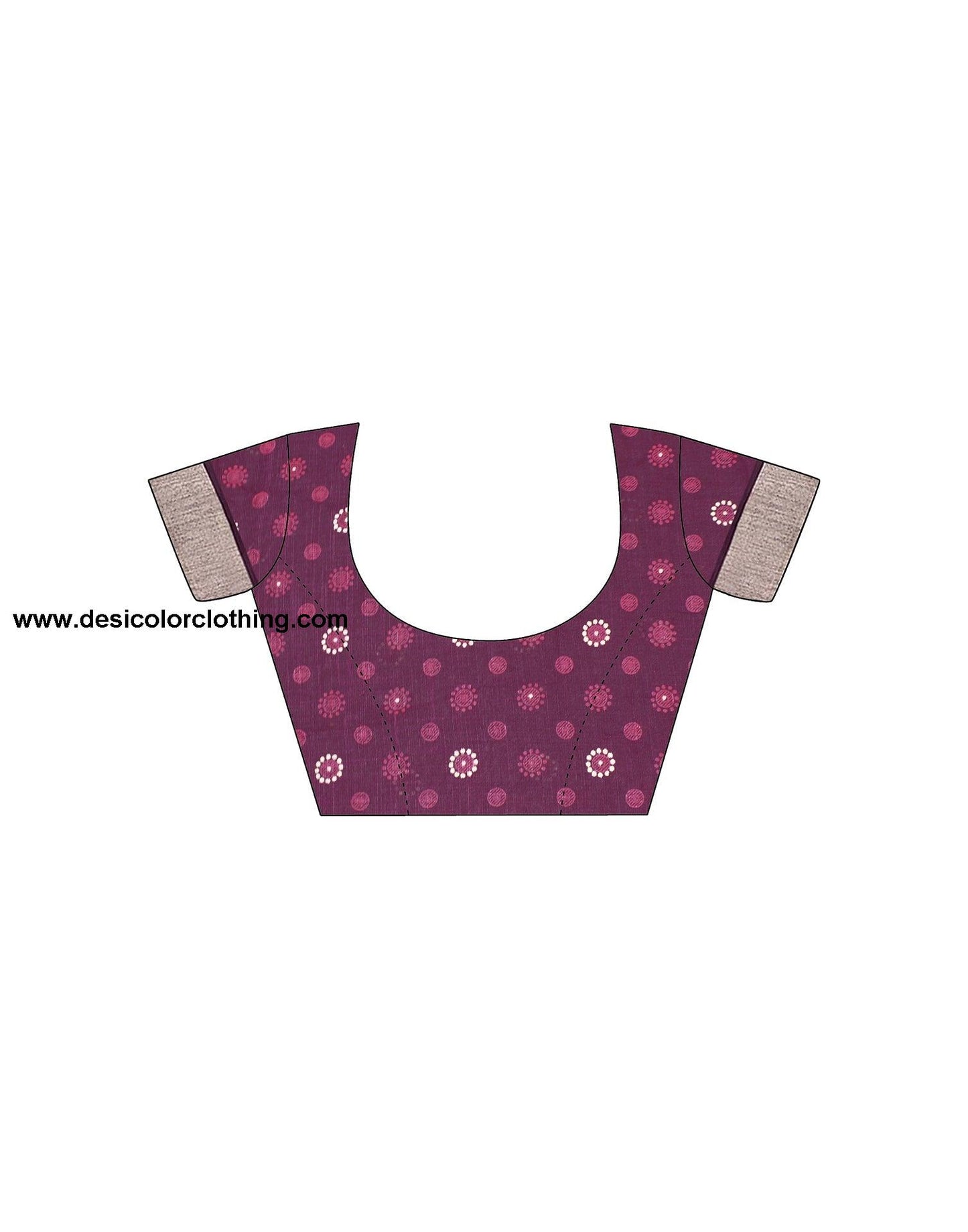 Wine Printed Cotton Saree