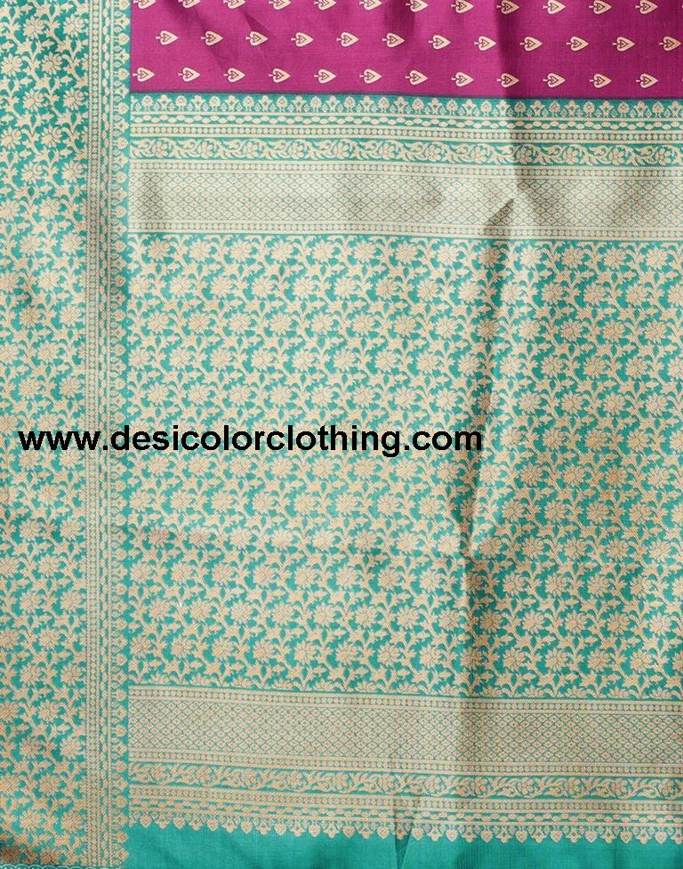 Wine Printed Silk Saree
