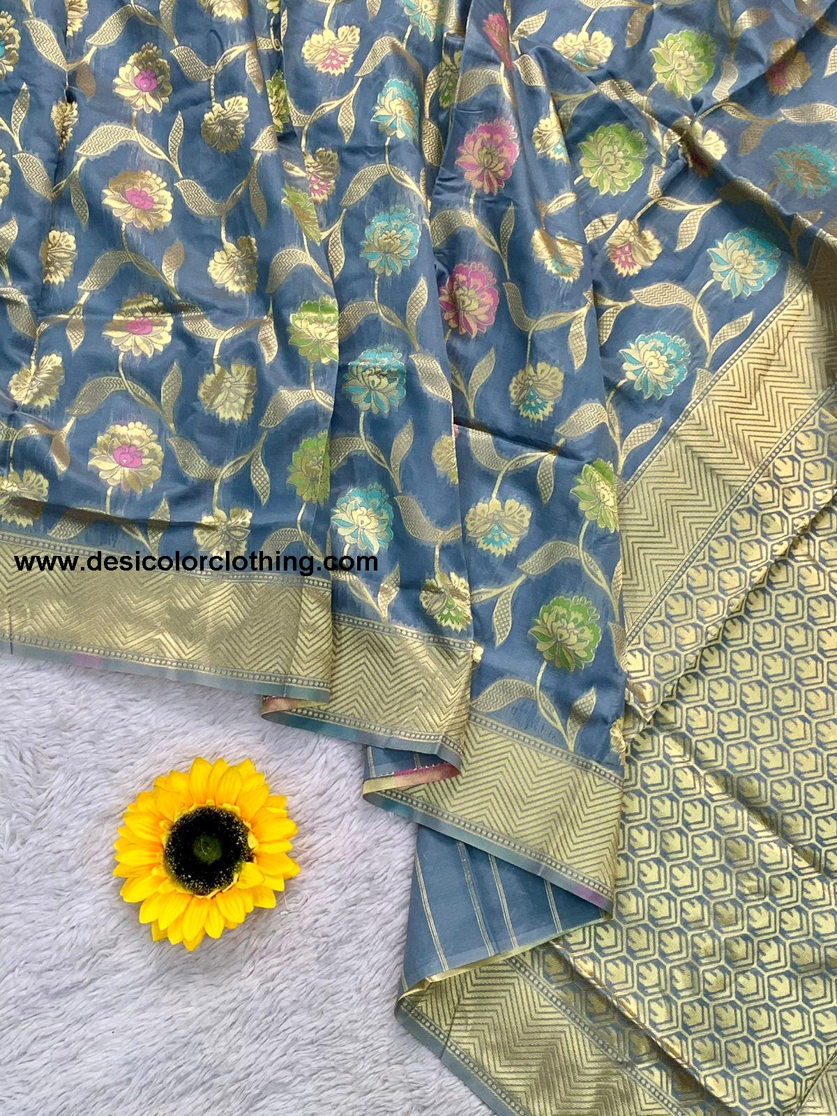Pavitra Bandhej Banarasi Weaving Minakari Silk Saree