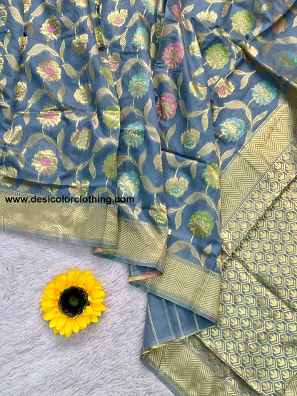 Pavitra Bandhej Banarasi Weaving Minakari Silk Saree