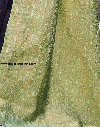 Pista Green Jacquard Silk Saree