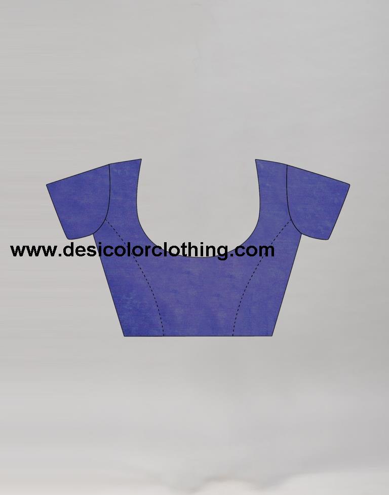 Royal Blue Printed Chiffon Saree | 1976S511