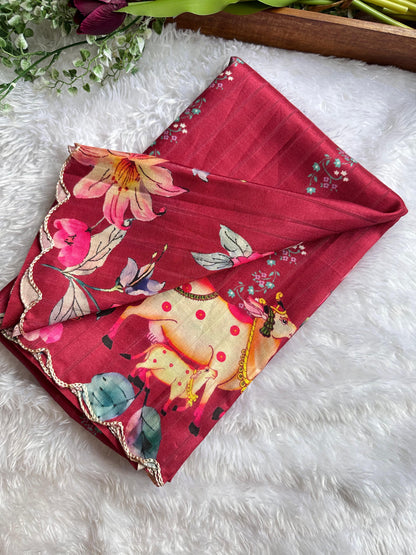 Beautiful digital print saree