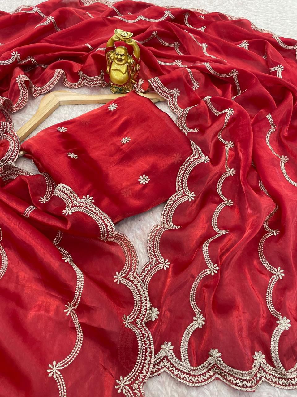 Product Image - KK Creation Designer Party Wear Saree | Georgette Fabric, Embroidery Work