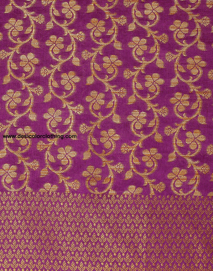 Wine Banarasi Silk Saree