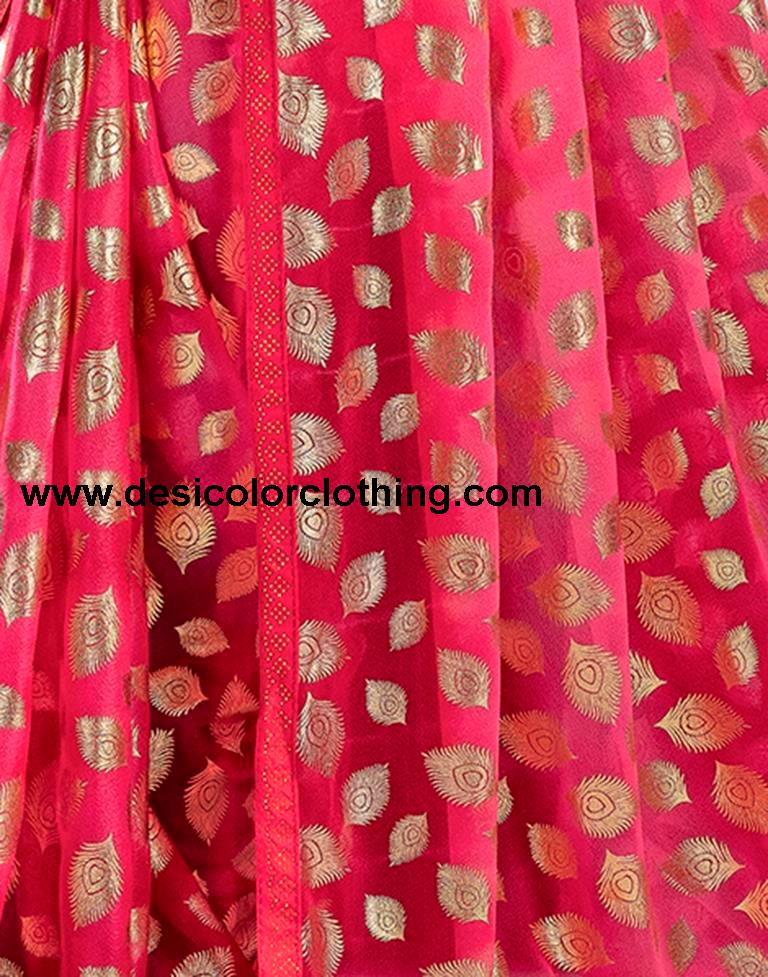 Red Lycra Printed Saree