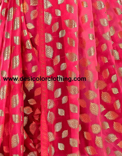 Red Lycra Printed Saree