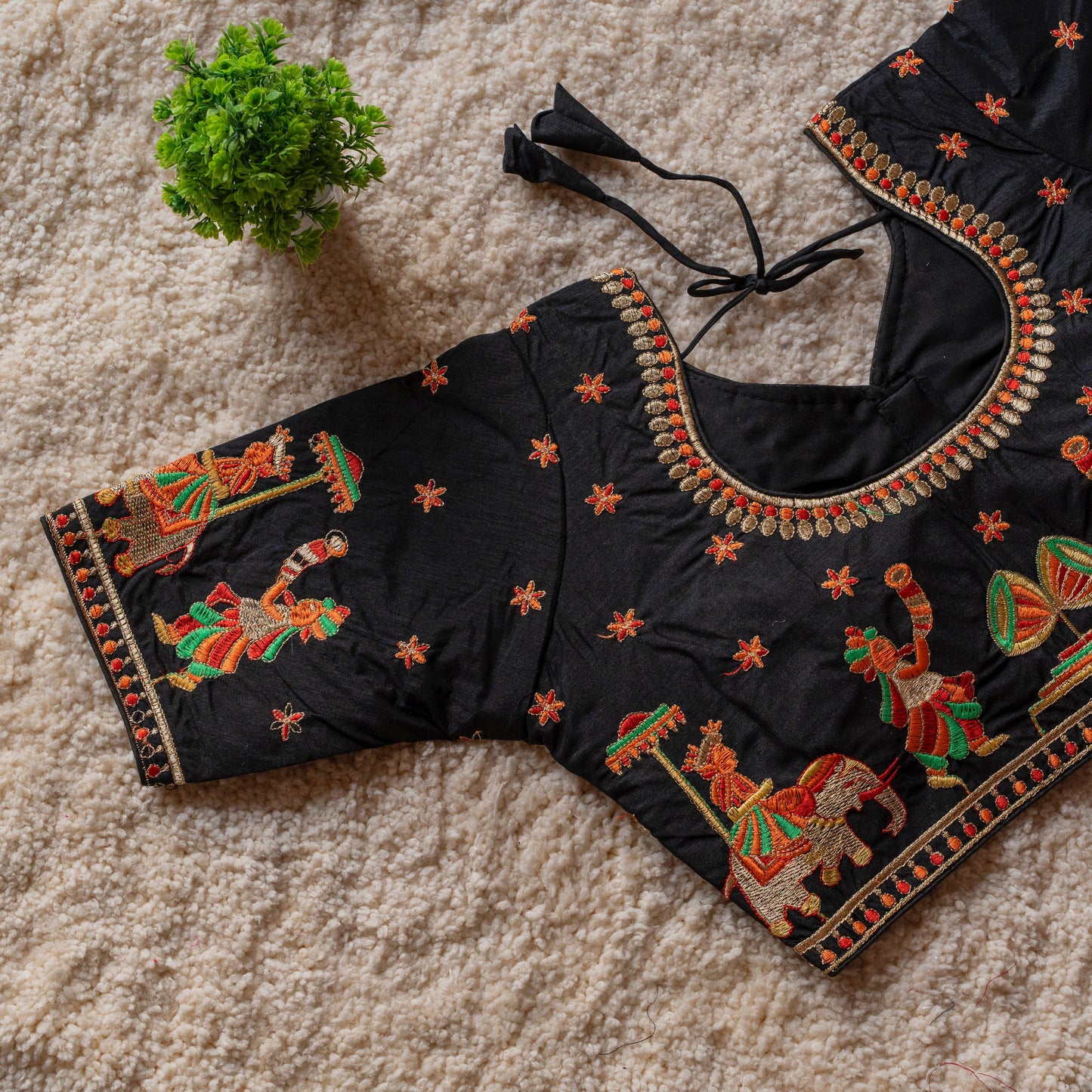 Product Image - Exquisite Festival Wear Blouse with Embroidery and Sequence Work