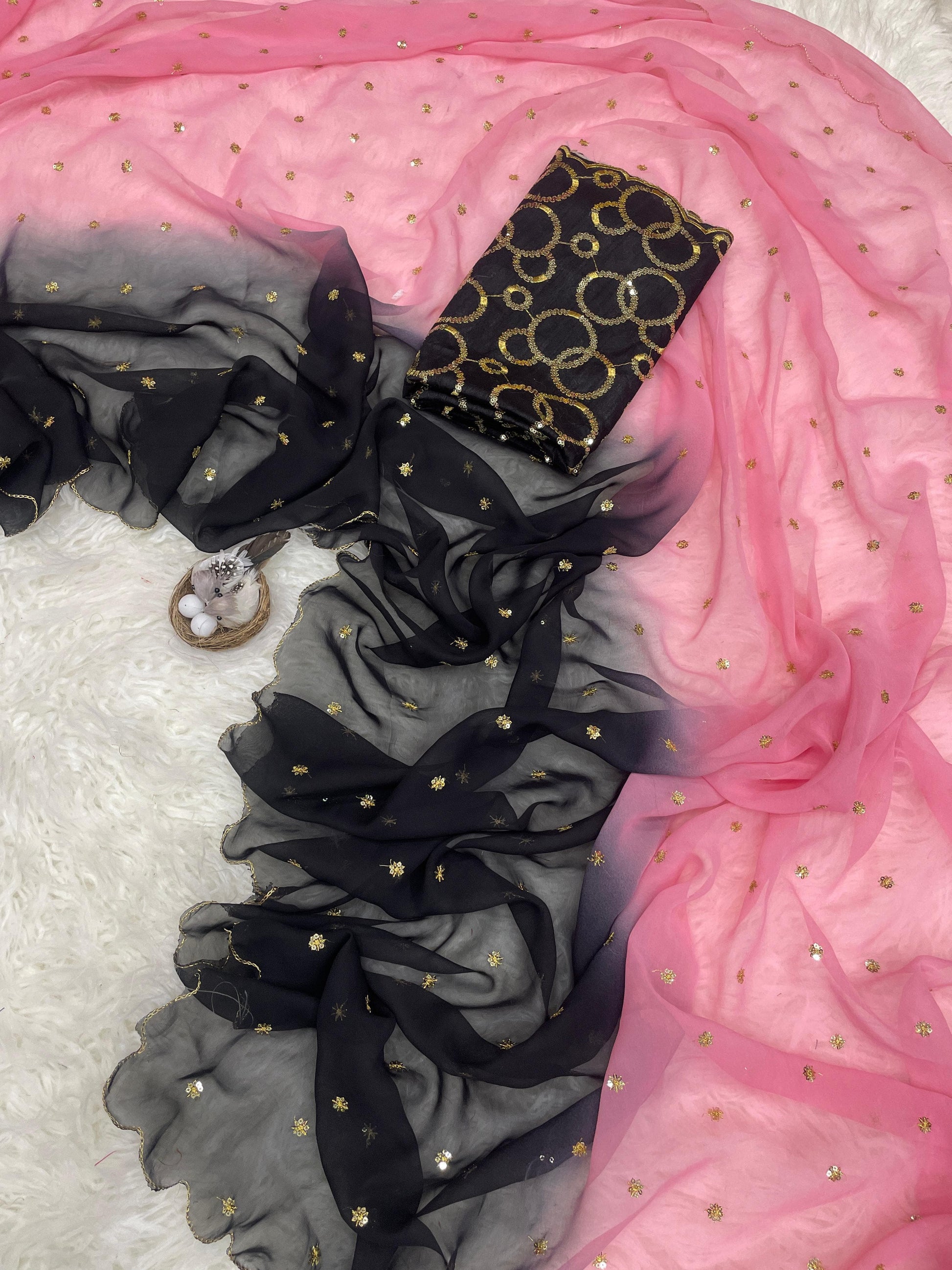 Product Image - Elegant Pure Georgette Designer Saree for Festive & Wedding Wear