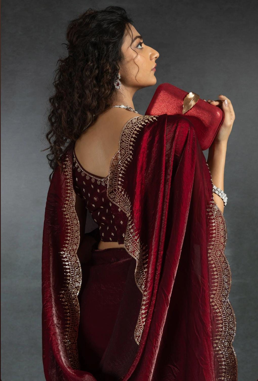 Product Image - Designer Pure Soft Fendy Satin Silk Saree
